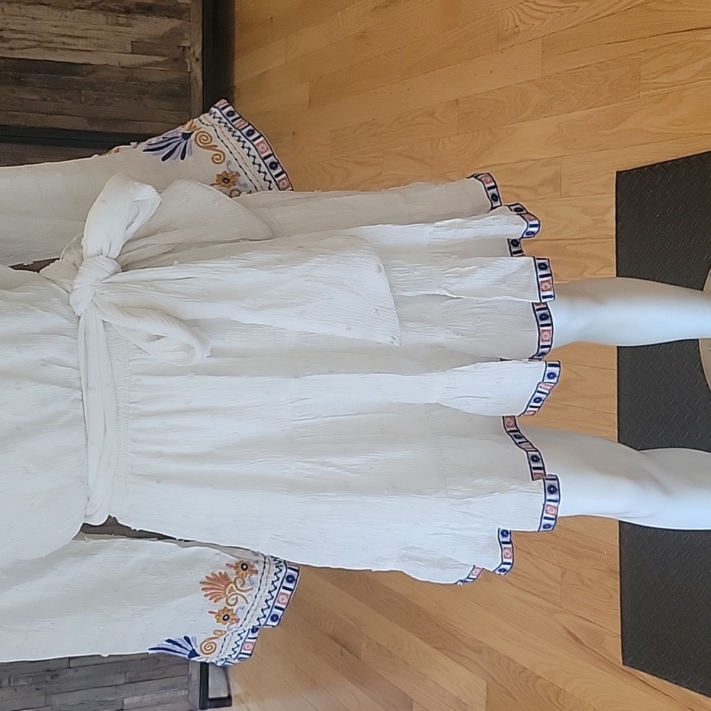 Anthropologie V- Neck Embroidered Dress - Picture 4 of 16